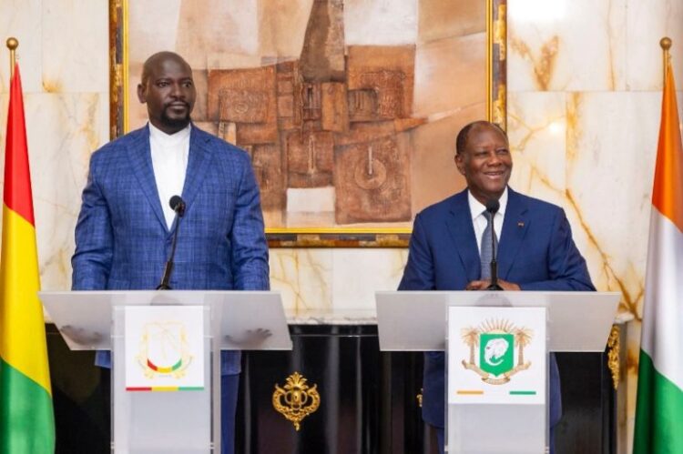 Guinée–Côte d’Ivoire : Ouattara et Mamadi Doumbouya tracent un nouvel axe de coopération…